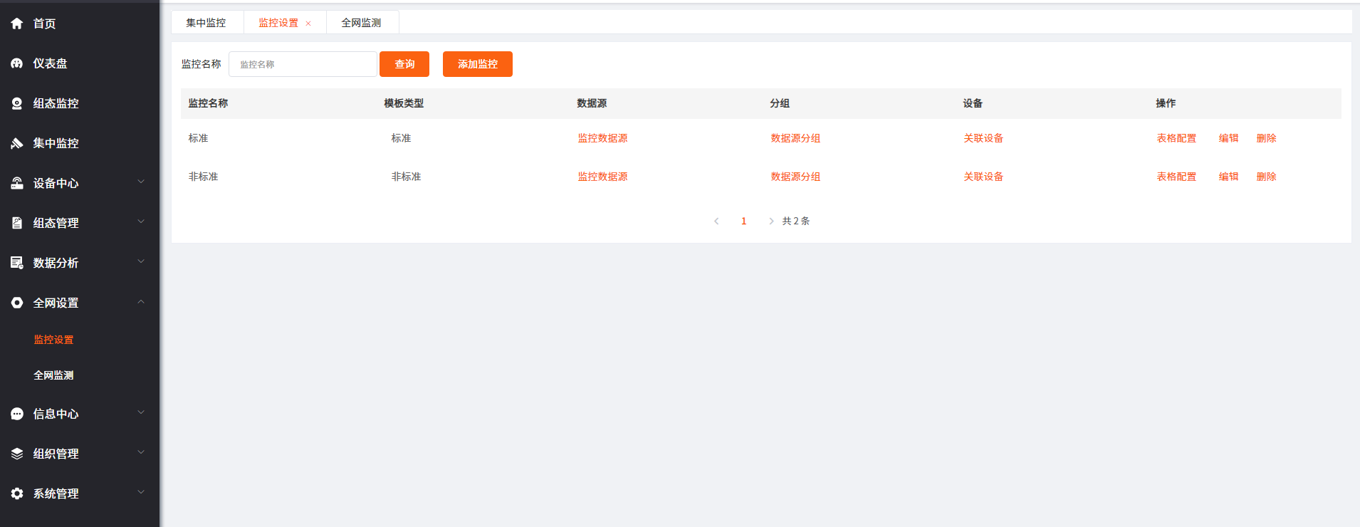 监控设置